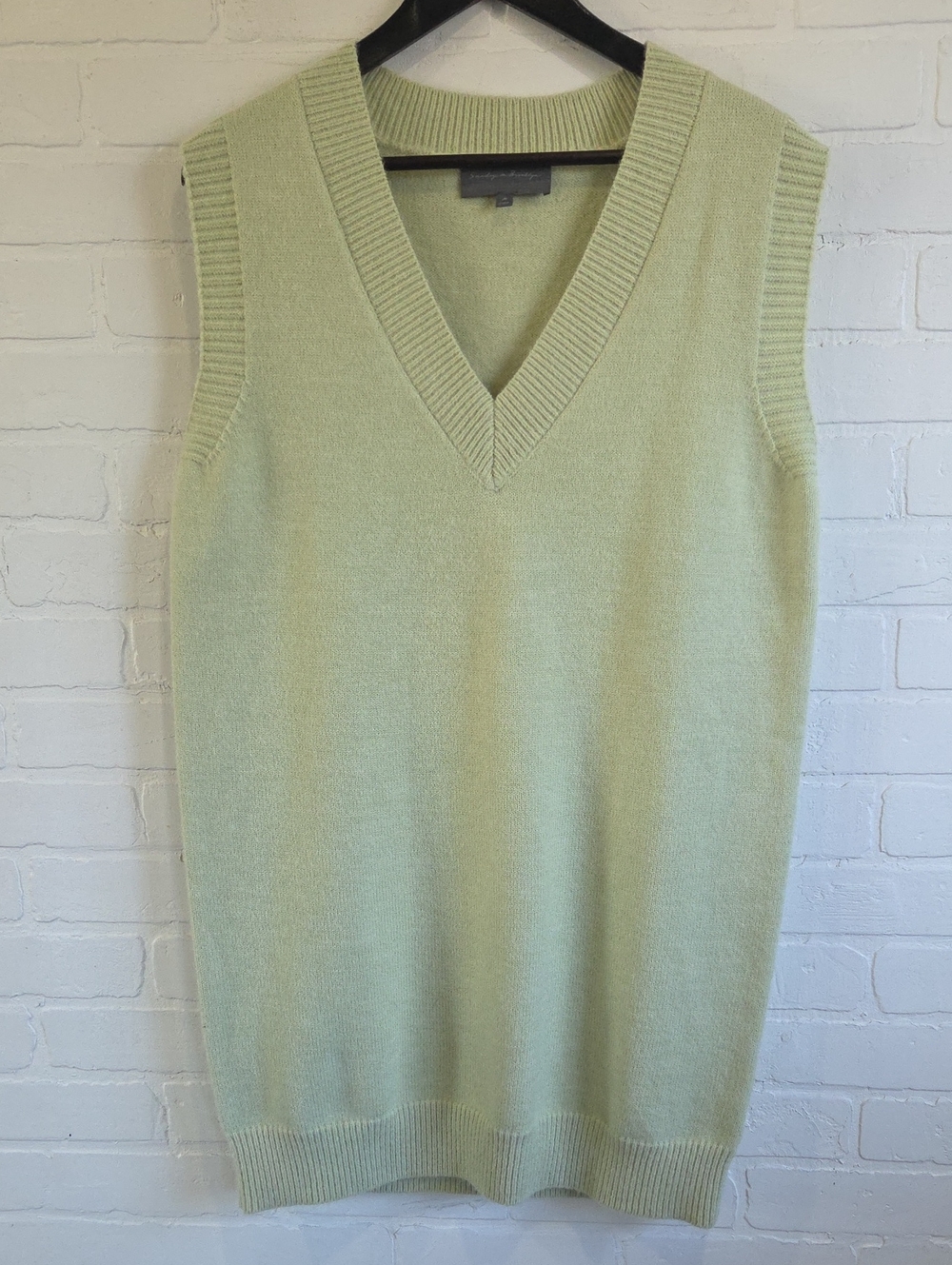 Sunday in Brooklyn Light Sage V-Neck Sweater Vest